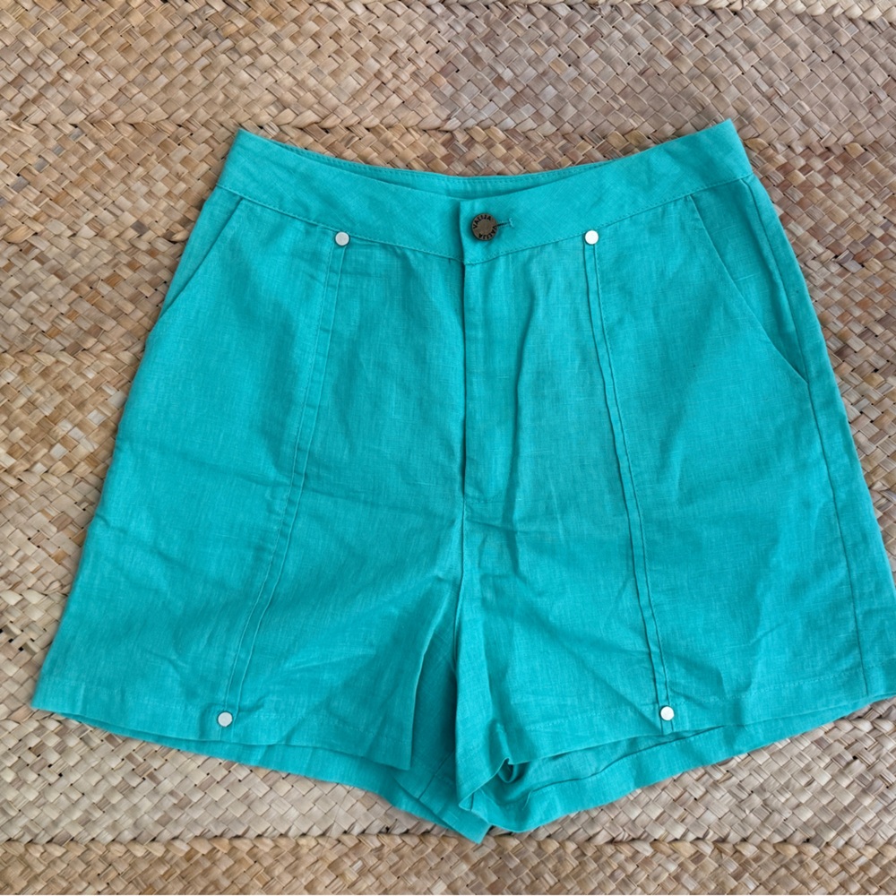 Valija Gitana / Sz Small / Teal Linen  Women's Shorts